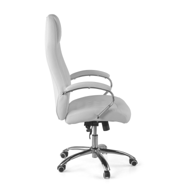 fauteuil de bureau blanc pioneer simil cuir accoudoirs rembourres 4