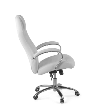 fauteuil de bureau blanc pioneer simil cuir accoudoirs rembourres 6