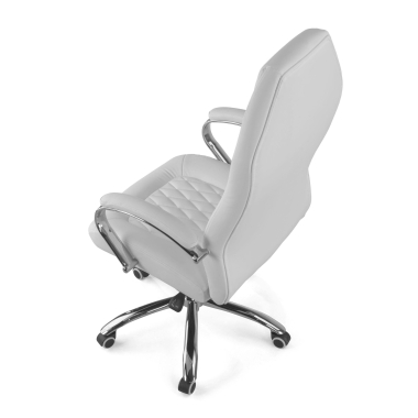 fauteuil de bureau blanc pioneer simil cuir accoudoirs rembourres 7