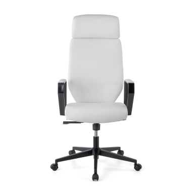 fauteuil de bureau blanc saranto simil cuir accoudoirs fixes 3