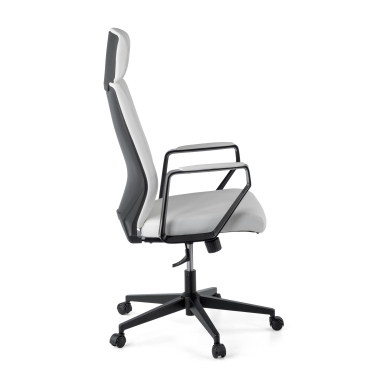 fauteuil de bureau blanc saranto simil cuir accoudoirs fixes 7