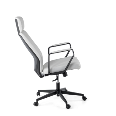 fauteuil de bureau blanc saranto simil cuir accoudoirs fixes 4