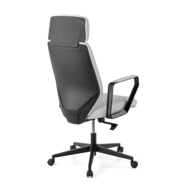 fauteuil de bureau blanc saranto simil cuir accoudoirs fixes 9