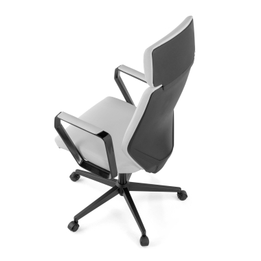 fauteuil de bureau blanc saranto simil cuir accoudoirs fixes 10