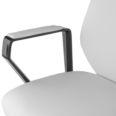 fauteuil de bureau blanc saranto simil cuir accoudoirs fixes 6
