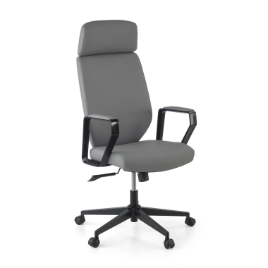 fauteuil de bureau gris saranto simil cuir accoudoirs fixes 1