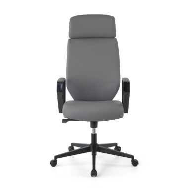 fauteuil de bureau gris saranto simil cuir accoudoirs fixes 3