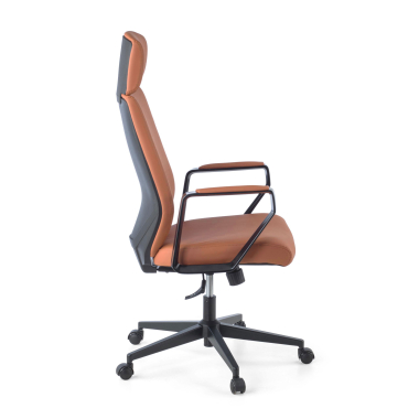 fauteuil de bureau marron saranto simil cuir accoudoirs fixes 4