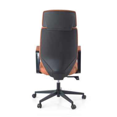 fauteuil de bureau marron saranto simil cuir accoudoirs fixes 7