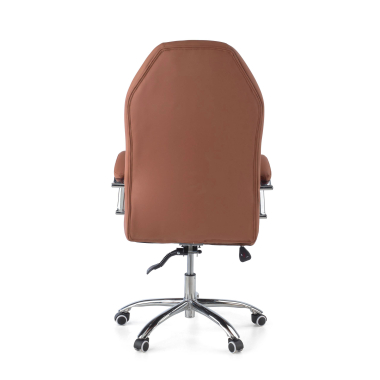 fauteuil de bureau marron pioneer simil cuir accoudoirs rembourres 7