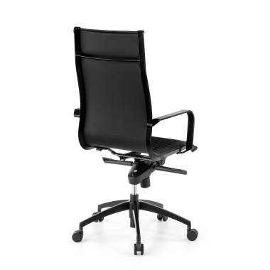 fauteuil de bureau noir structure noire similicuir simil cuir accoudoirs fixes 10