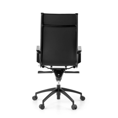 fauteuil de bureau noir structure noire similicuir simil cuir accoudoirs fixes 7