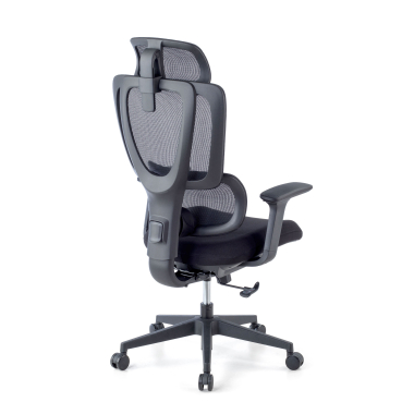 chaise ergonomique noir essenza maille accoudoirs reglables 3d double soutien lombaire appui tete 5