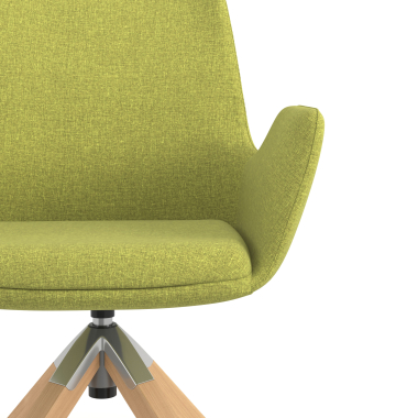 chaise scandinave vert giratoire en bois tissu accoudoirs rembourres 5