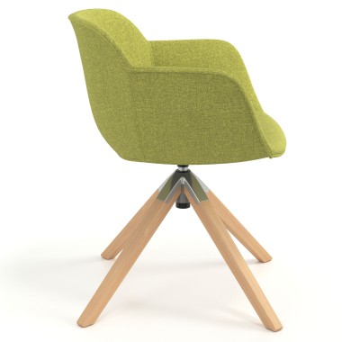 chaise de conference vert chaise pivotante tissu accoudoirs rembourres 3