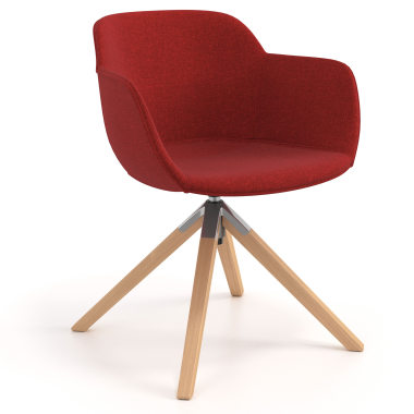 chaise de conference rouge chaise pivotante tissu accoudoirs rembourres 1