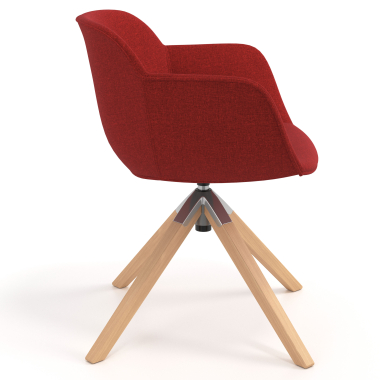 chaise de conference rouge chaise pivotante tissu accoudoirs rembourres 3