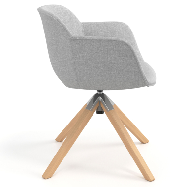 chaise de conference gris chaise pivotante tissu accoudoirs rembourres 3