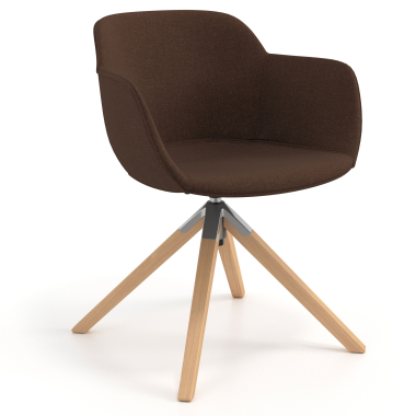 chaise de conference marron chaise pivotante tissu accoudoirs rembourres 1