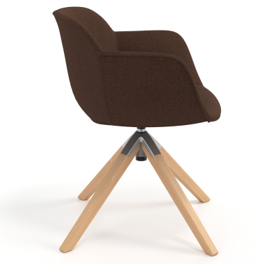 chaise de conference marron chaise pivotante tissu accoudoirs rembourres 3