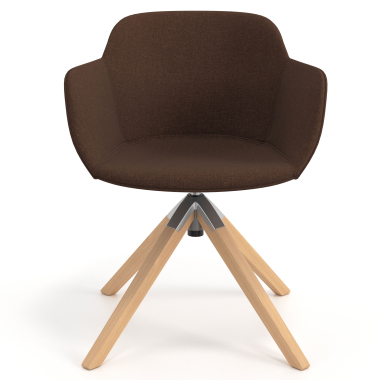 chaise de conference marron chaise pivotante tissu accoudoirs rembourres 4