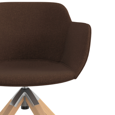 chaise de conference marron chaise pivotante tissu accoudoirs rembourres 5