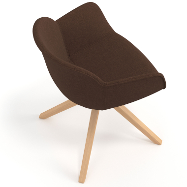 chaise de conference marron chaise pivotante tissu accoudoirs rembourres 7