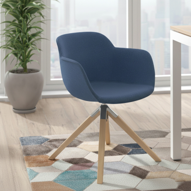 chaise de conference bleu chaise pivotante tissu accoudoirs rembourres 2