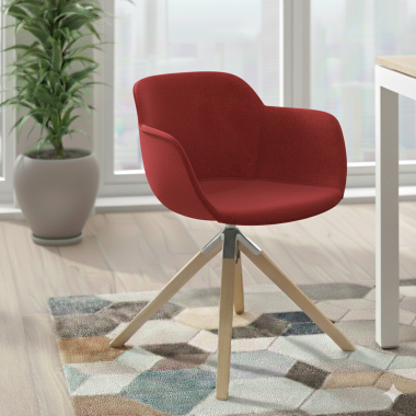 chaise de conference rouge chaise pivotante tissu accoudoirs rembourres 2