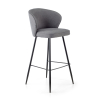 Tabouret rembourré Martina, pieds en acier avec repose-pieds