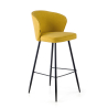 Tabouret rembourré Martina, pieds en acier avec repose-pieds