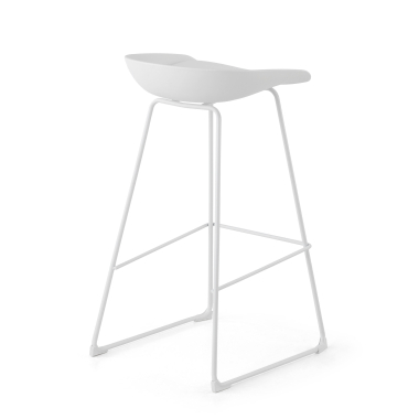 tabouret de bureau blanc tabouret pietement luge en metal simil cuir sans accoudoirs 5