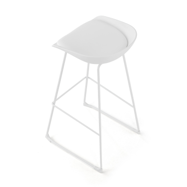 tabouret de bureau blanc tabouret pietement luge en metal simil cuir sans accoudoirs 7