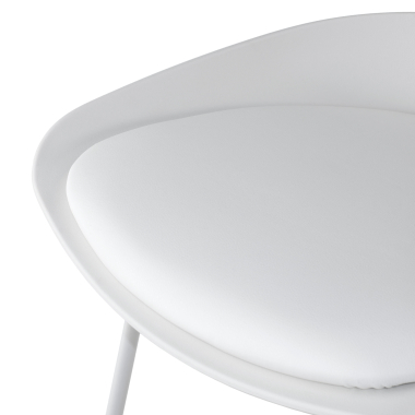 tabouret de bureau blanc tabouret pietement luge en metal simil cuir sans accoudoirs 8