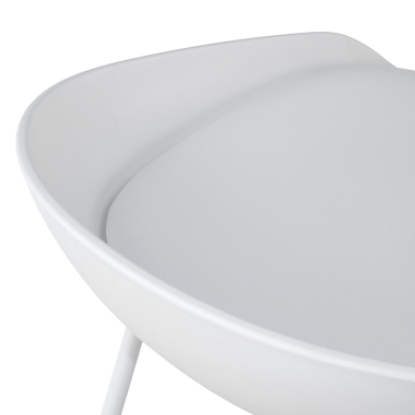 tabouret de bureau blanc tabouret pietement luge en metal simil cuir sans accoudoirs 9