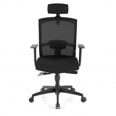 chaise ergonomique noir structure noire appui tete maille accoudoirs reglables 1d soutien lombaire appui tete 4