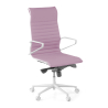 Fauteuil de bureau design Cagliari, structure blanche, dossier haut, éco-cuir