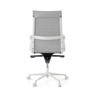 fauteuil de direction blanc gris dossier haut structure blanche simil cuir accoudoirs fixes 7