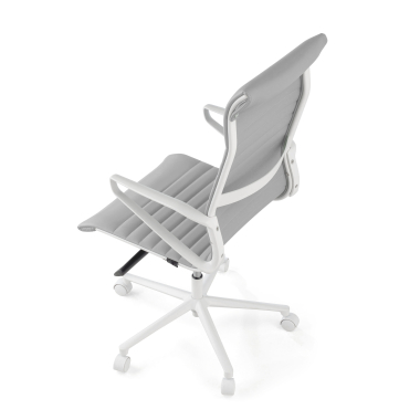 fauteuil de direction blanc gris dossier haut structure blanche simil cuir accoudoirs fixes 8