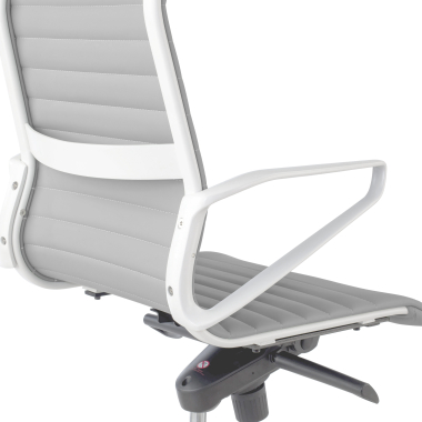 fauteuil de direction blanc gris dossier haut structure blanche simil cuir accoudoirs fixes 10
