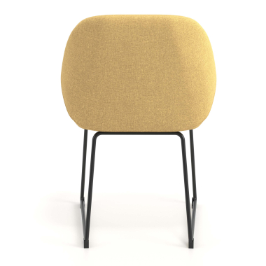 chaise visiteur jaune structure pietement luge tissu accoudoirs rembourres 6