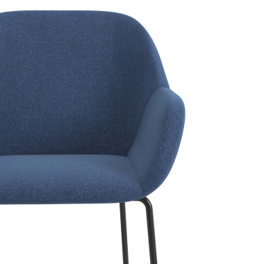 chaise visiteur bleu structure pietement luge tissu accoudoirs rembourres 5