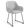 Chaise de réunion rembourrée Greta, base en aluminium