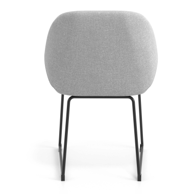 chaise visiteur gris clair structure pietement luge tissu accoudoirs rembourres 6