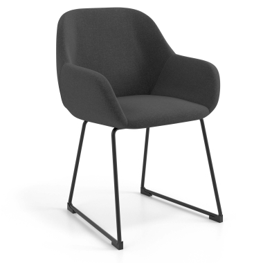 chaise visiteur anthracite structure pietement luge tissu accoudoirs rembourres 1