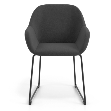 chaise visiteur anthracite structure pietement luge tissu accoudoirs rembourres 4