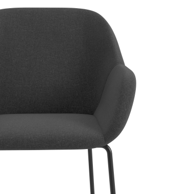 chaise visiteur anthracite structure pietement luge tissu accoudoirs rembourres 5
