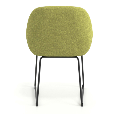 chaise visiteur vert structure pietement luge tissu accoudoirs rembourres 6