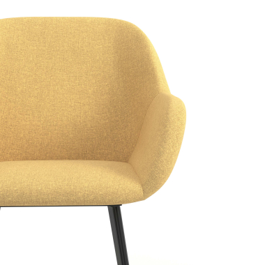 chaise visiteur noir jaune 4 pattes tissu accoudoirs rembourres 5