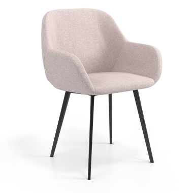 chaise visiteur noir beige 4 pattes tissu accoudoirs rembourres 1